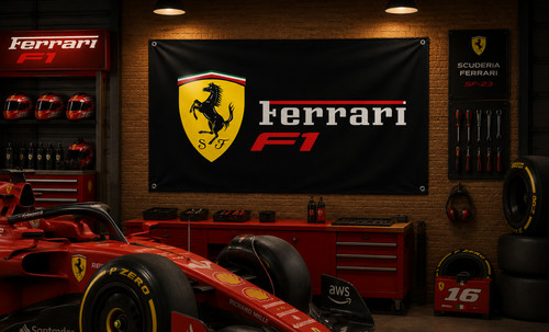 Ferrari team wall - wall, banner